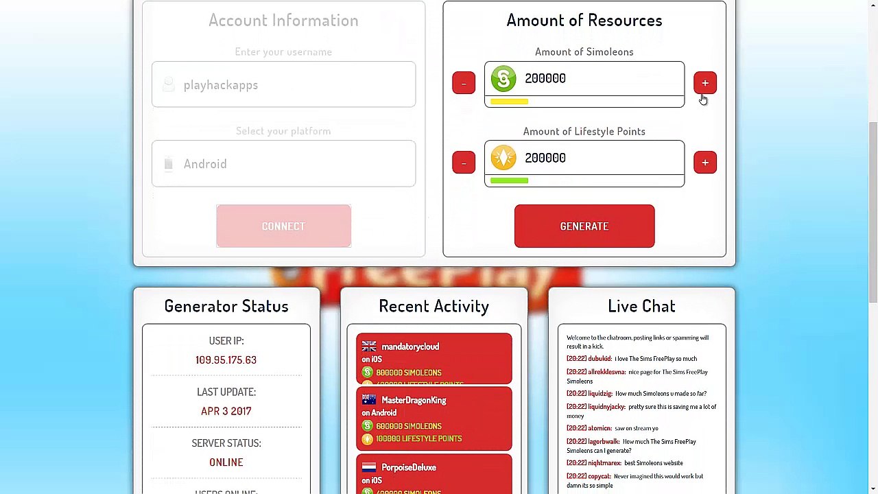 The Sims FreePlay Hack Online (Android/iOS) - Unlimited Simoleons & Lifestyle Points