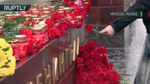 Les Moscovites rendent hommage aux victimes de l’attentat de Saint-Pétersbourg