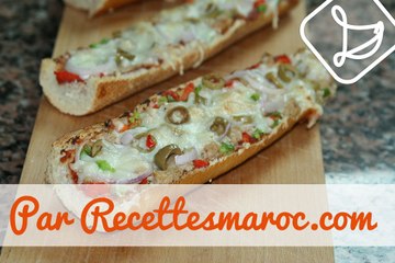 Pizza Baguette au Thon (Ramadan)- Easy Tuna Pizza Baguette - بيتزا الباجيت السهلة واللذيذة