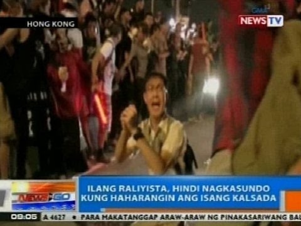 NTG: Ilang raliyista sa HK, hindi nagkasundo kung haharangin ang isang kalsada