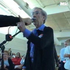 This holocaust survivor taking against deportations  [Mic Archives]