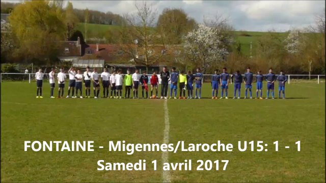 Match U15 Fontaine - Migennes/Laroche : 1 - 1