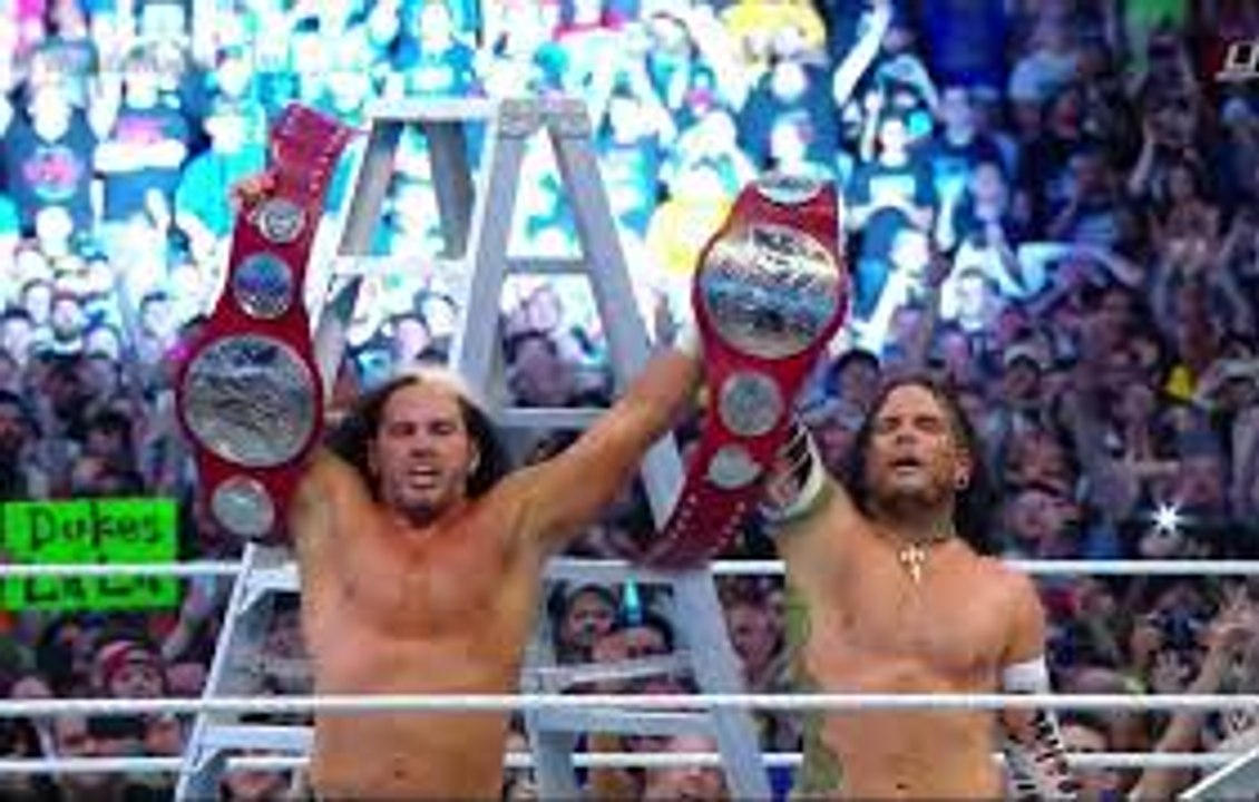 The Hardy Boyz won the Stairs Fight for the Raw Couples Championship