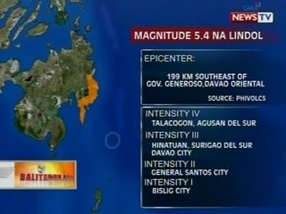 BT: Ilang bahagi ng Mindanao niyanig ng lindol