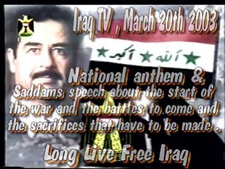 Iraq TV Saddam speech in the eve of the war, March 20th 2003