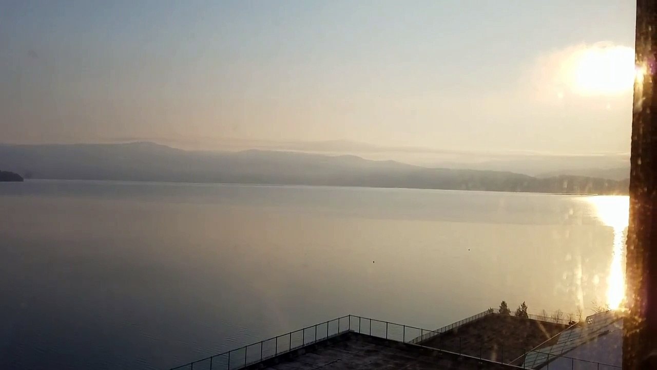hot springs morning view superd view japan hokkaido toya lake