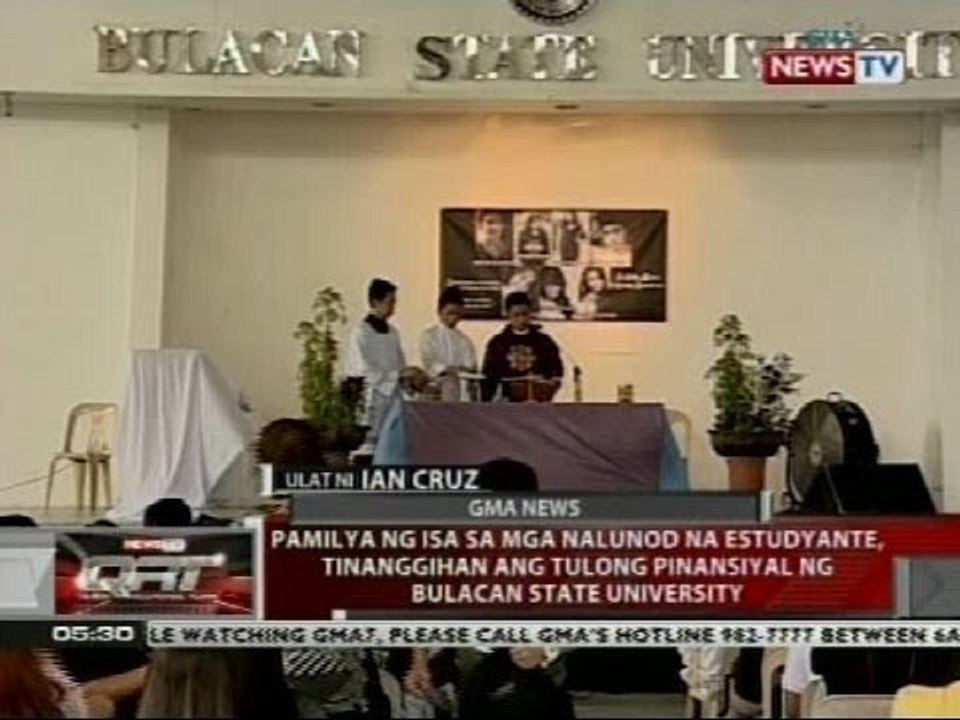 Pamilya ng isa sa mga nalunod na estudyante, tinanggihan ang tulong pinansiyal ng BulSU