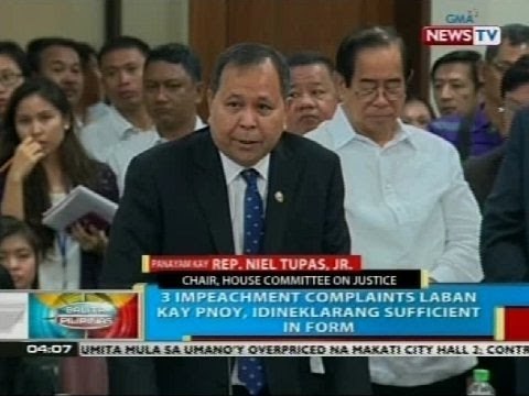 3 impeachments complaint laban kay PNoy, idineklarang sufficient in form