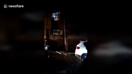 Aftermath of explosion in residential area in China