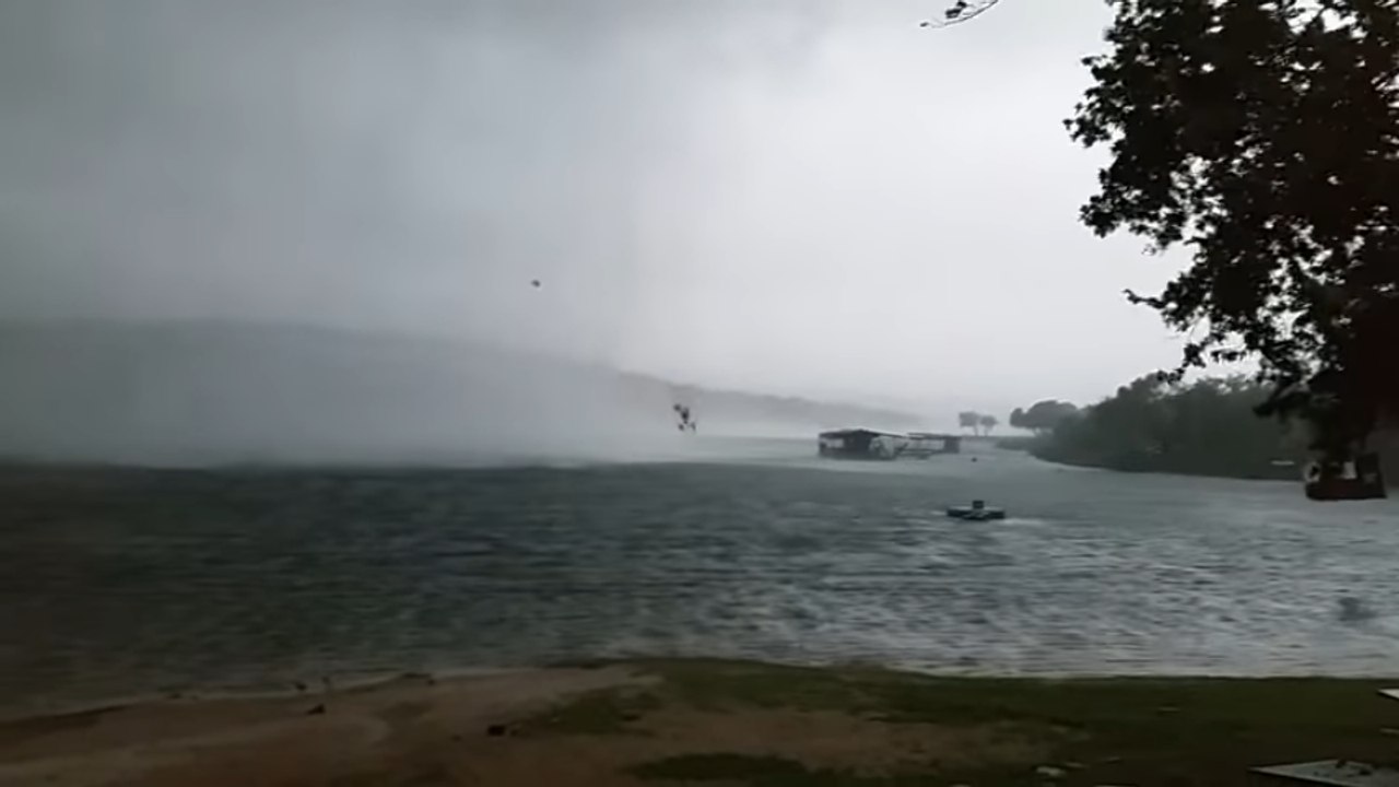 Imposing 'Twister' Captured Moving Over Lake Travis