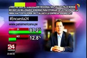 Encuesta 24: 87.2% cree que Félix Moreno recibió soborno millonario