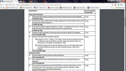 NYC DCA GENERAL CHECKLIST