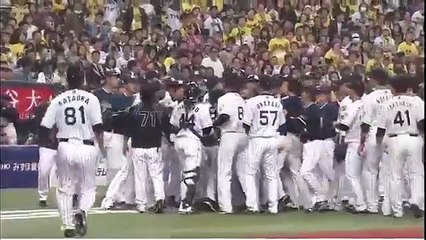 藤浪大荒れ 大乱闘 バレンティンと矢野コーチ退場 2017年4月4日
