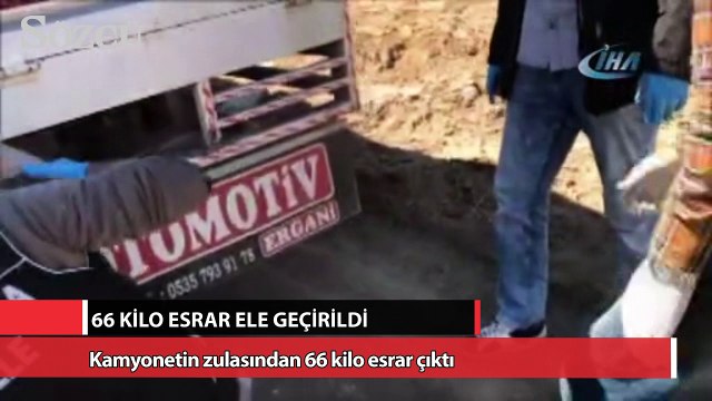 Kamyonetin zulasından 66 kilo esrar çıktı