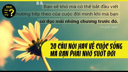 20 CÂU NÓI HAY VỀ CUỘC SỐNG MÀ BẠN PHẢI NHỚ SUỐT ĐỜI