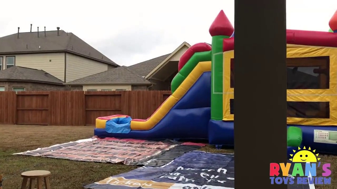 Inflatable Outdoor Playground for kids bounce house! Giant Slides Children Play Center Fun-_5RYvp