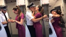 Couples Engagement in Flight Video Clip