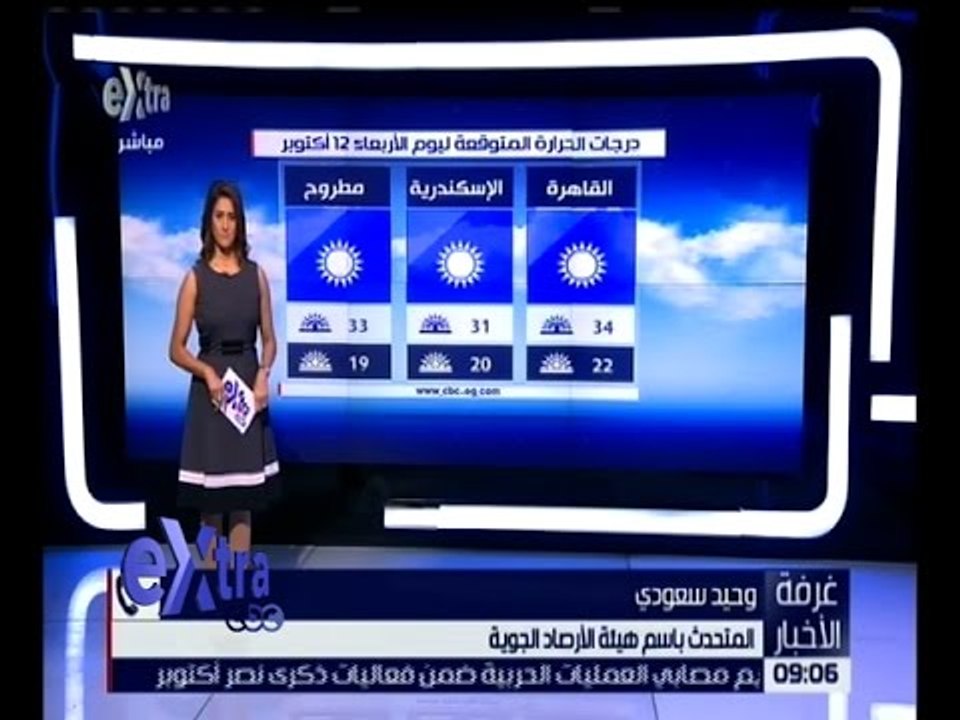 غرفة الأخبار | تعرف على درجات الحرارة المتوقعة اليوم الأربعاء 12 أكتوبر