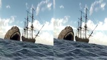 Sea-Monsters-Virtual-Reality-3D-Video--VR-Scary-Leviathan-Island-Monster---Sea-Dragon-attack-a-Ship