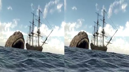 Sea-Monsters-Virtual-Reality-3D-Video--VR-Scary-Leviathan-Island-Monster---Sea-Dragon-attack-a-Ship
