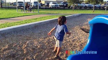 HUGE OUTDOOR PLAYGROUND for Children Giant Slides for Kids Family Fun Play Area at the Park Ryan