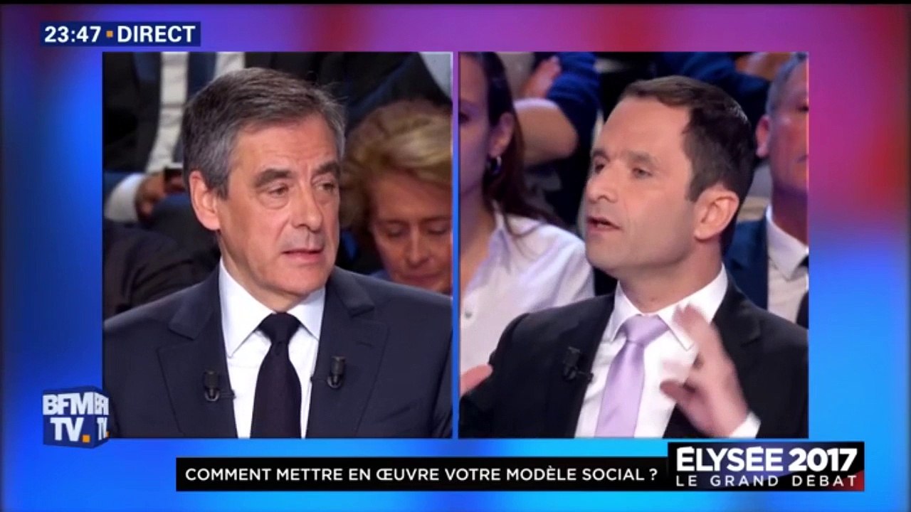 "Vous avez ruiné le pays", lance Hamon à Fillon pour défendre les fonctionnaires