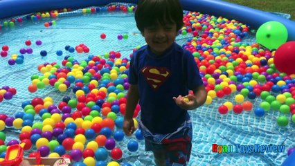 BALLOON POP SURPRISE TOYS CHALLENGE giant ball pit in Huge pool Kinder Egg Disney Cars Toys