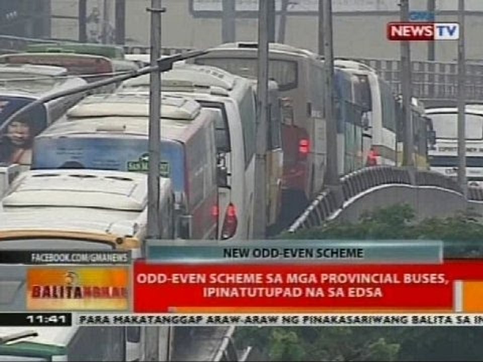 BT: Odd-even scheme sa mga provincial buses, ipinatutupad na sa EDSA