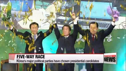 Korea set for five-way presidential race as parties settle on nominees