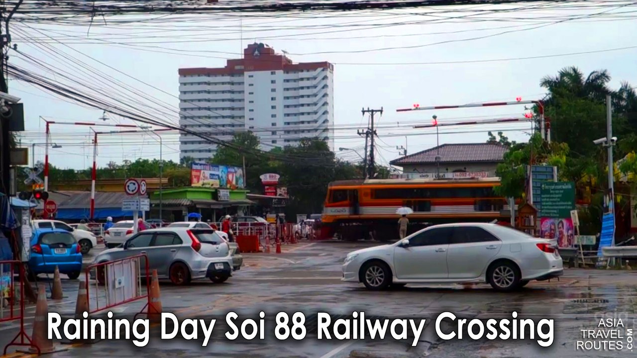Raining Day Soi 88 Railway Crossing