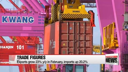 Korea's current account surplus grew in February