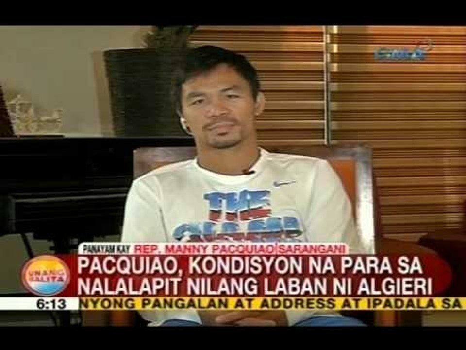 UB: Pacquiao, kondisyon na para sa nalalapit nilang laban ni Algieri