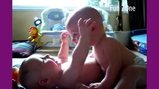 Cuteness Overloaded Both Babies Playing WIth each other