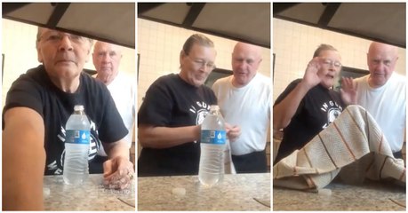 OMG This lady wanted to make the husband the famous "magic trick" with the coin