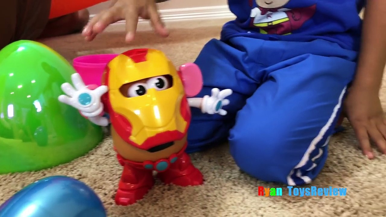 HUGE SURPRISE EGGS OPENING THANKSGIVING TURKEY Disney Toys Mr Potato Head Spiderman Mickey Mouse