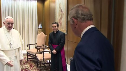 Prince Charles and Camilla meet Pope Francis