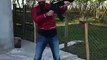 Trabzonsporlu Olcay Şahan makineli tüfekle ateş etti