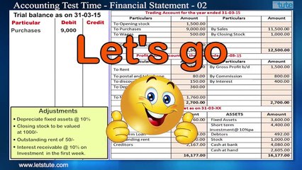 Financial Statement | Accounting Test Time #08 | LetsTute Accountancy