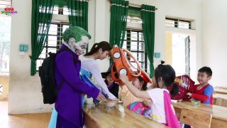 Frozen Elsa & Spiderman AT SCHOOL, Learn My Body! w_ Prank, Joker, Maleficent Teacher! Superhero fun-sO4oX3BD2js