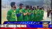Kashmiri cricketers in Pakistani cricket team’s uniform sing national anthem