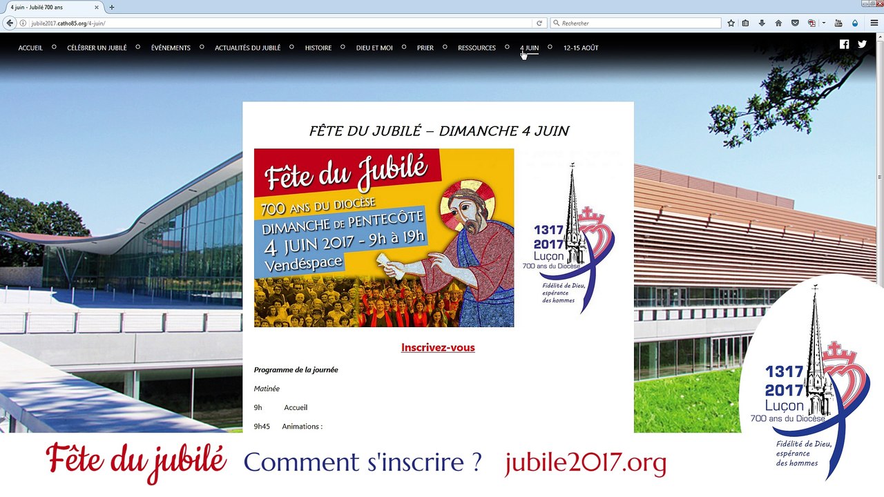 Fête du jubilé - Comment s'inscrire ?