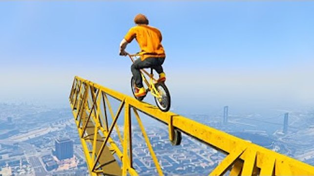 KWEBBELKOP-EXTREME BMX CRANE STUNT PARKOUR! (GTA 5 Funny Moments)