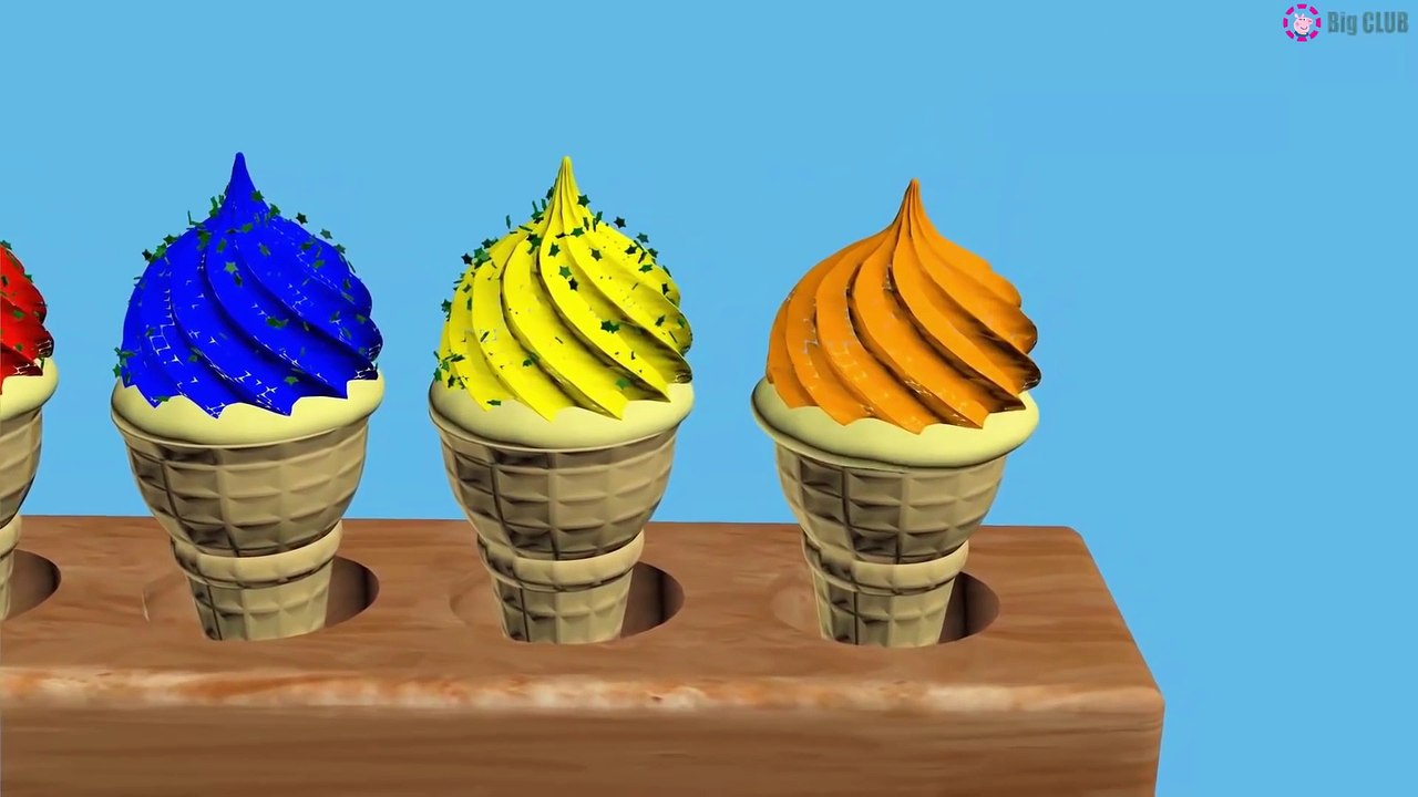 Learning Colors with 3D Minions ice Cream! For Kids Children Toddlers