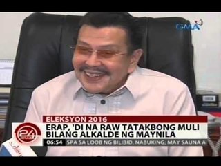 Erap, hindi pa tiyak kung si VP Binay o Sen. Poe ang susuportahan kung magkakatapat sa Eleksyon 2016