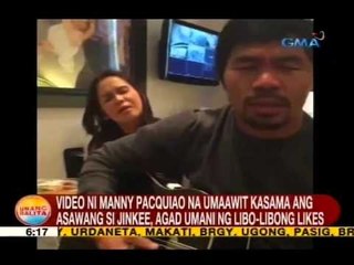 Video ni Manny Pacquiao na umaawit kasama ang asawang si Jinkee, agad umani ng libo-libong likes