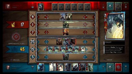 GWENT PS4 beta, monster deck win vs easy opponent