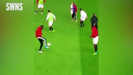 PAINFUL WATCH: Paul Pogba gets hit in a NSFW area with a football(Video)