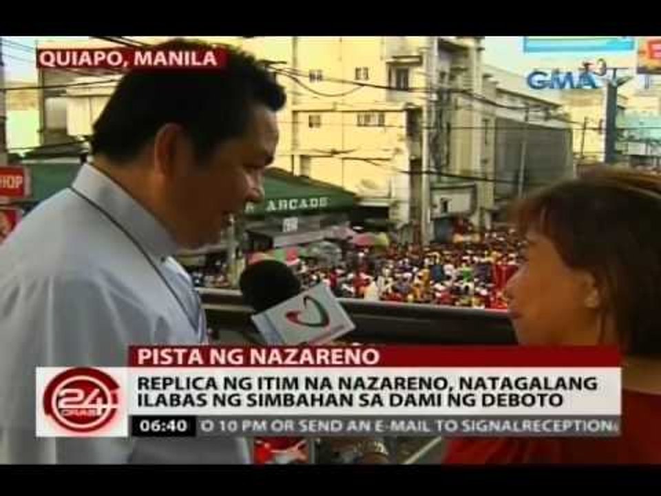 24 Oras: Replica ng Itim na Nazareno, natagalang ilabas ng simbahan sa dami ng deboto