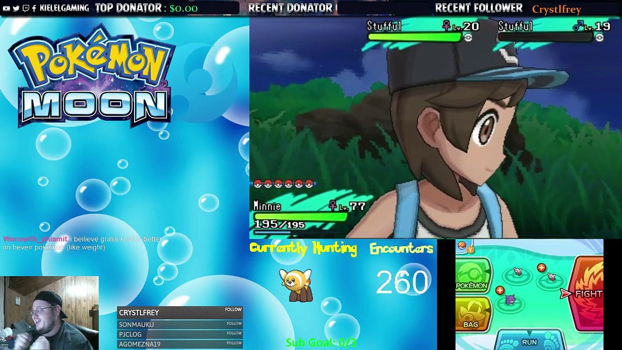 Pokemon Sun and Moon Shiny Stuffal Hunt Live Reaction #1