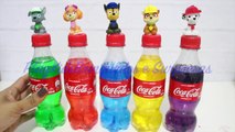 PAW PATROL LEARN COLORS  COCA COLA BOTTLES SURPRISES FOR LEARNING KIDS AND CHILDREN TOYS SURPRISES